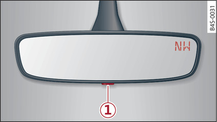 Fig. 45Retrovisor interior: Brújula digital activada