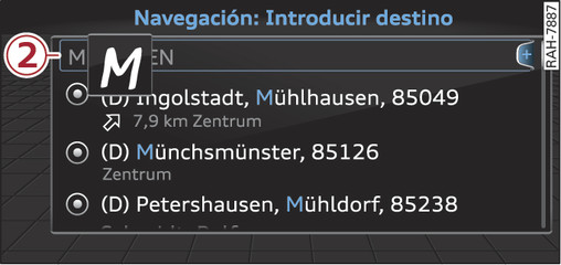 Fig. 88Introducir el destino de navegación