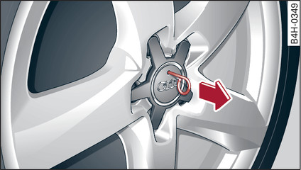 Fig. 175 Roue : enjoliveur de roue central