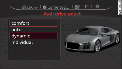 Fig. 69 Système d infodivertissement : drive select