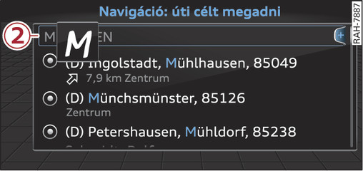 88. ábraA navigációs úti cél megadása
