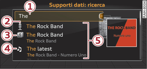 Fig. 131Campo di immissione e lista dei risultati della ricerca libera