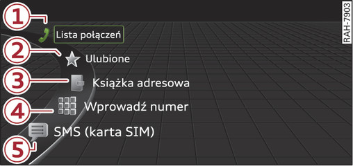 Rys. 99Funkcje telefonu w menu wyboru