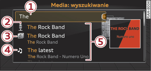 Rys. 131Pole wprowadzania i listy trafień swobodnego wyszukiwania