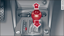 Centre console: Manual gear selection using selector lever