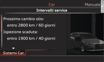 Display dell'MMI* sul cruscotto: indicazione degli intervalli di manutenzione (esempio)