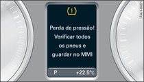 Painel de instrumentos: luz de controlo com informação ao condutor