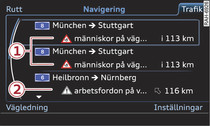 Hämta fram TMC-/TMCpro-trafikinformation