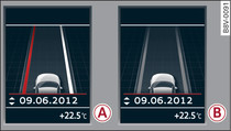 Kombiinstrument: flerfärgad display