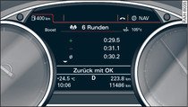 Display: Zeitmessung auswerten