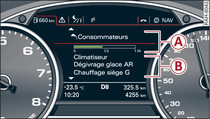 Combiné d'instruments : consommateurs supplémentaires