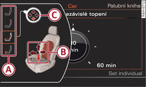 Infotainment: nastavení sedadel