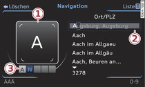 Navigationsziel eingeben