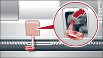 Inside of boot lid: Access to manual release