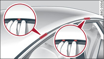 Attachment points for roof carrier