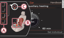 Infotainment display: Seat adjustment