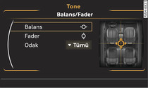 Balans/Fader ayarı