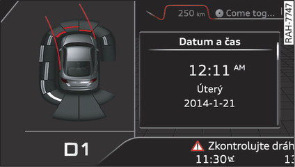 Obr. 107 Optické zobrazování odstupu (vozidla s asistentem pro parkování*)