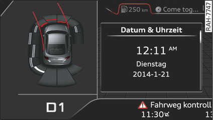 Abb. 107 Optische Abstandsanzeige (Fahrzeuge mit Parkassistent*)