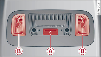 Fig. 43 Headliner: Interior lights