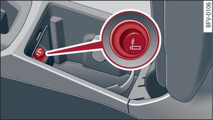 Fig. 58 Centre armrest raised: Cigarette lighter