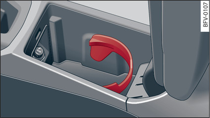 Fig. 60 Centre armrest raised: Cup holder*