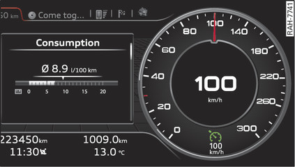 Fig. 90 Display: Selected speed