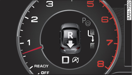 Fig. 113 Instrument cluster: Prompt to select reverse gear