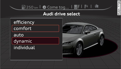 Fig. 104 Système d infodivertissement : drive select