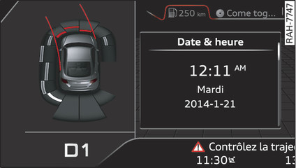 Fig. 107 Affichage de la distance (véhicules avec assistant aux manœuvres de stationnement*)