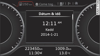 12. ábraMűszerfalbetét: idő és dátum