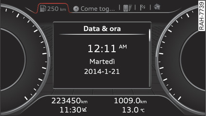 Fig. 12Quadro strumenti: ora e data