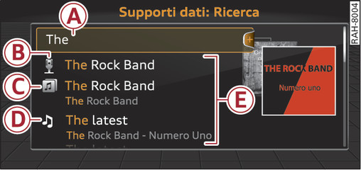 Fig. 172Campo di immissione e lista dei risultati della ricerca libera