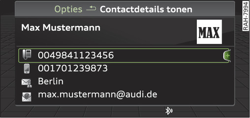 Afbeelding 141Contactdetails weergeven