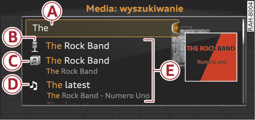 Rys. 172Pole wprowadzania i listy trafień swobodnego wyszukiwania