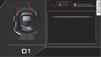 Abb. 101 Optische Abstandsanzeige (Fahrzeuge mit Parkassistent*)