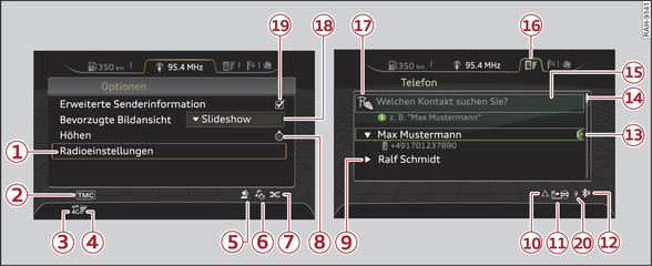 Abb. 130 Prinzipdarstellung: Menüs und Symbole