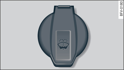 Fig. 219 Engine compartment: Cap of windscreen washer container