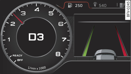 Fig. 72 Instrument cluster: Selector lever positions