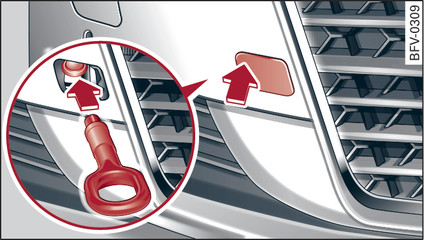 Fig. 240 Front bumper: Fitting the towline anchorage