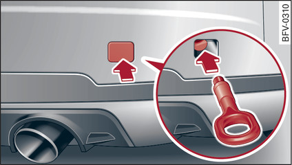 Fig. 241 Rear bumper: Fitting the towline anchorage