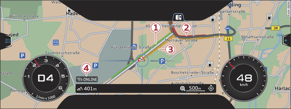 Fig. 153 Illustration: Online traffic information on the map