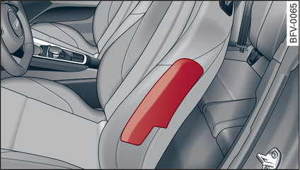 Fig. 201Lugar de montaje del airbag lateral en el asiento del conductor