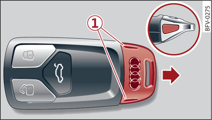 Fig. 15Llave de control remoto: Extraer la llave de emergencia