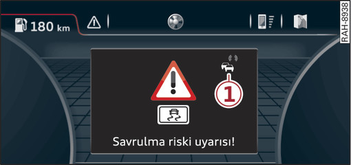 Şek. 154Örnek: Bir tehlike bilgisinin sürücü bilgilendirme sisteminde gösterilmesi