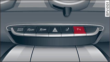 Fig. 107 Centre console: Button for parking aid