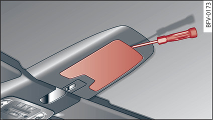 Fig. 38 Inside the front of the soft top: Removing the cover