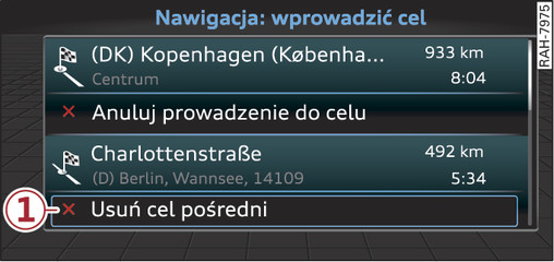 Rys. 156Przykład: aktualne prowadzenie do celu z celem pośrednim